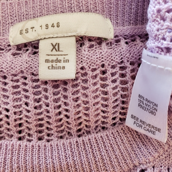 💜Cato Est 1946 Women's Sweater Ruffled Shoulder Size XL Lavender - Picture 3 of 4